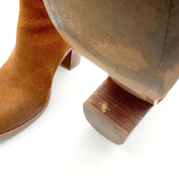 Banana Republic Suede Block Heel Chelsea Boot Whiskey Brown Suede Women’s Size 7 - Picture 14 of 16